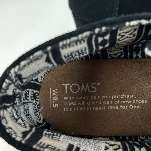Toms Black Suede Desert Wedge Booties Size 9.5 - Picture 11 of 16